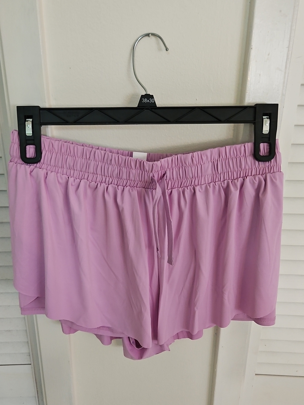 NWOT - Light Purple Women's Athletic Butterfly Shorts with Drawstring